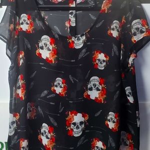 Torrid Skull Sheer Top